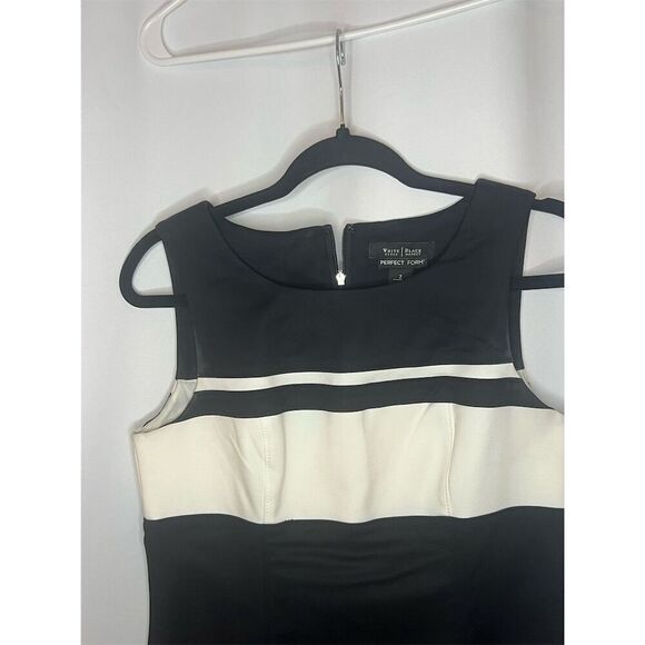 White House Black Market Women's Black Sheath Mini Dress Size 2 - Standard Size - Picture 2 of 9